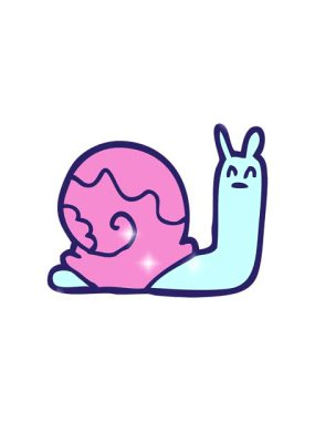 Çizgi film karalama salyangozunun ışıltı etkisi