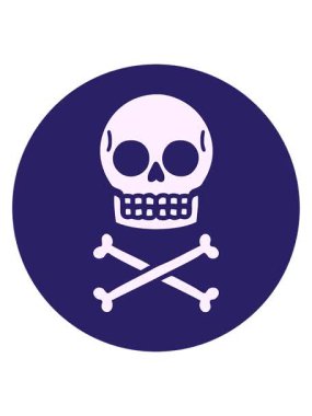 bir kafatasının ikonik dövme simgesinin canlandırmasını bob ve duraklat