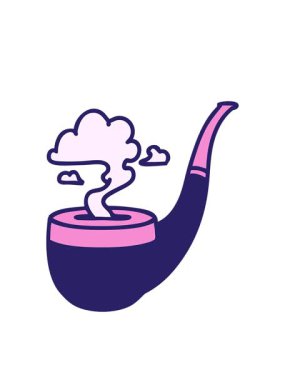 Yanıp sönen radyal çizgiler geleneksel sigara piposu tarzında dövme animasyonu