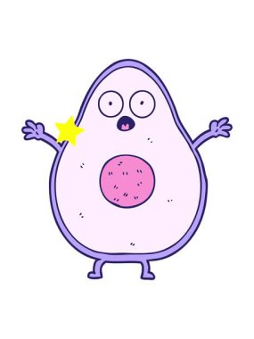 Parlayan yıldızlar çizgi film avokadosunun animasyonunu etkiler.