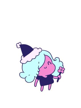 Kawaii kızının Noel karikatürünün animasyonunu genişletiyorum.