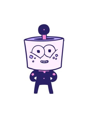 Mutlu robot çiziminin pixelize etkisi