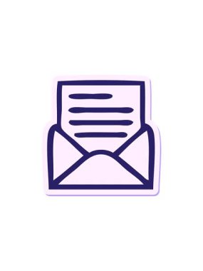 Sevimli bir karikatür mektubu ve zarfın yıldız patlaması etkisi canlandırması