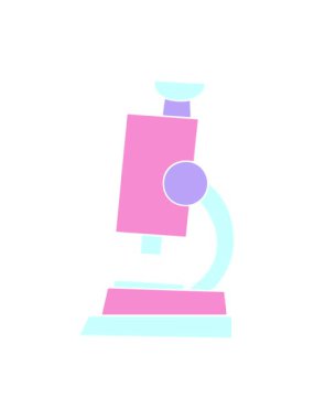 Bir bilim mikroskop ikonunun düz sembolünün titreyen hareketi.