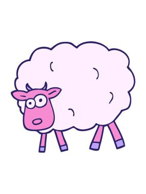 el çizimi çizgi film koyunlarının hareketli animasyonu