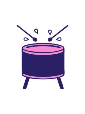 tatlı bir davul karikatürünün hareketli animasyonu