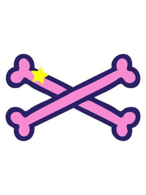 Parlayan yıldızlar, çapraz kemik çiziminin ikonik dövme tarzının animasyonunu etkiler.