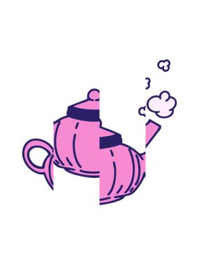 Seramik Japon çay demliği dizaynının bölünmüş hareketi.