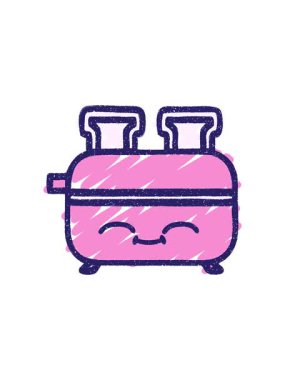 Toaster Tebeşir Çiziminin radyoaktif parlayan animasyonu