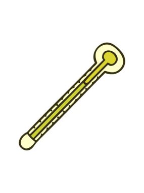 Elle çizilen tuhaf karikatür termometresinin renk animasyonu değişiyor