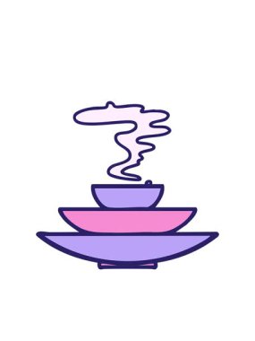 Bir yığın Japon yemek kasesinin yanıp sönen radyal çizgileri.