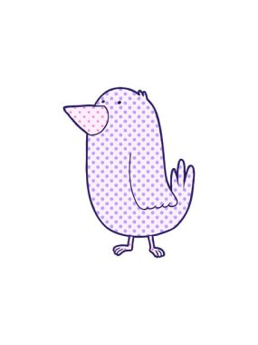 Retro kuş çizgi filminin dikkat çekici animasyonu