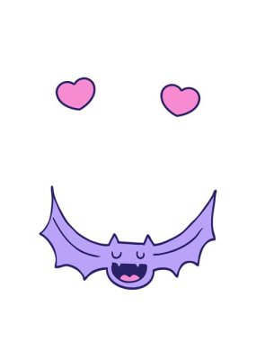 dönen kalpler bir yarasanın canlandırmasını canlandırıyor.