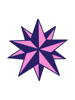 Bir yıldızın ikonik dövme şeklindeki görüntüsünün hareketli animasyonu