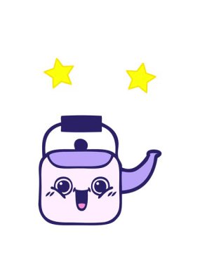 dönen yıldızlar bir su ısıtıcısının çizgi filminin animasyonu