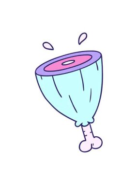 Titrek hareketli çizgi film animasyonu jambon ekleminin karalaması