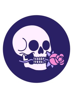 bir kafatasının ikonik dövme tarzının animasyonunu bob ve duraklat