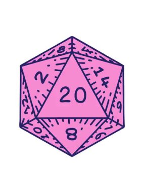 Retro Dövme Biçiminin pixelize etkisi Doğal 20 D20 zar atma