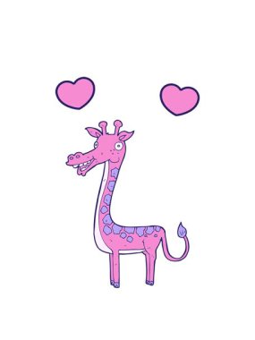 dönen kalpler çizgi film zürafa karalamalarının animasyonu