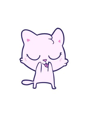 Kedi çiziminin çizgi filminin dönen hareketli animasyonu