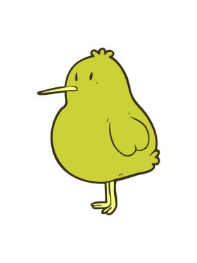 Şirin bir kivi kuşunun renk animasyonu değişiyor