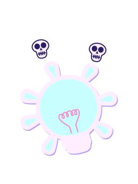 elektrik ampul çıkartmasının dönen kafatası animasyonu