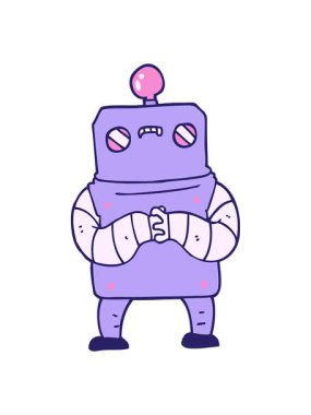 karikatür robotunun animasyonunu bob ve duraklat