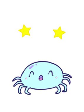 dönen yıldızların çizgi film animasyonu Cadılar Bayramı örümceği çizimi