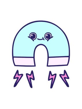 Bir mıknatısın sevimli çizgi filminin dönen hareket animasyonu