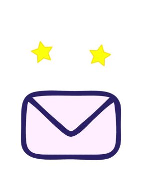 dönen yıldızlar çizgi roman tarzı kağıt zarfın animasyonu