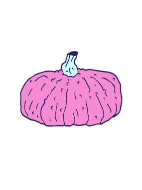 Kalk ve karikatür karalama balkabağının animasyonunu uçur