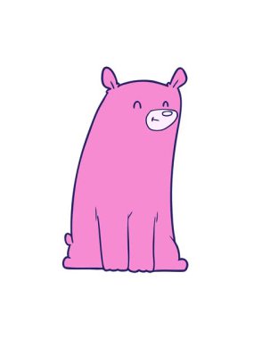 Karikatür Kawaii oyuncak ayı dizaynının titreşimli animasyonu