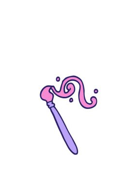 Çizgi film karalama fırçasının zıplama hareketi animasyonu