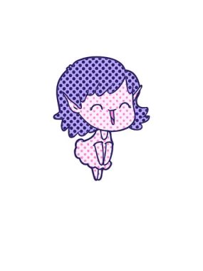 Elf kız tasarımının yükseliş ve yüzme animasyonu