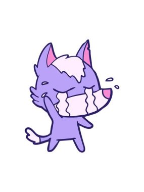 Ağlayan bir kurdun çizgi filminin hareketli animasyonu.