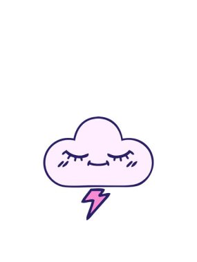 Gökgürültüsü bulutu görüntüsünün sevimli çizgi filminin zıplama hareketi animasyonu