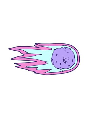 Karikatür kuyruklu yıldızının titreşimli hareketi