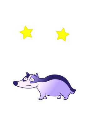 dönen yıldızlar çizgi film dostu porsuğun animasyonu