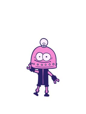 Gülümseyen robotun ampulle animasyonunu büyütüyorum.