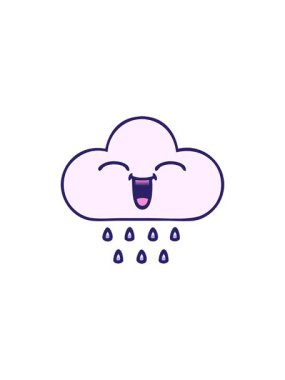 Bir yağmur bulutunun gölgeli çizgi filminin radyoaktif parlak animasyonu