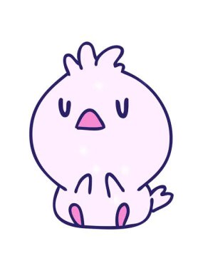 Küçük şirin bir kuşun çizgi filminin ışıltı etkisi.