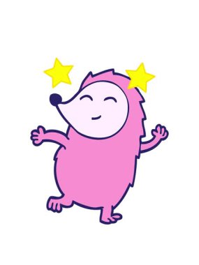 dönen yıldızlar çizgi film animasyonları karalama mutlu kirpi