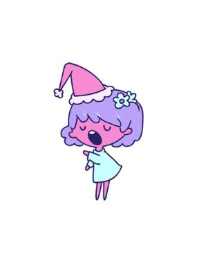 Dikkat çeken el yapımı çizgi film Kawaii kızı.