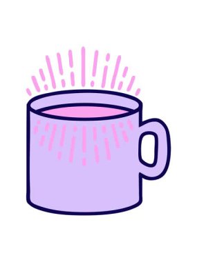 Bir fincan kahve ikonik dövme ikonunun neon ışık efekti animasyonu