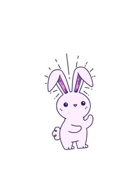 Geleneksel dövme stili şirin bir tavşanın göz kırpan radyal çizgileri canlandırması