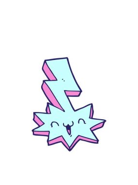 çizgi film yıldırımının hareketli animasyonu