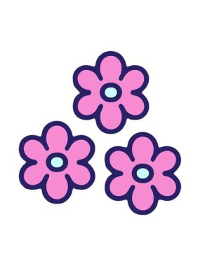 Sevimli bir çiçek elementinin çiziminin basınçlı canlandırması