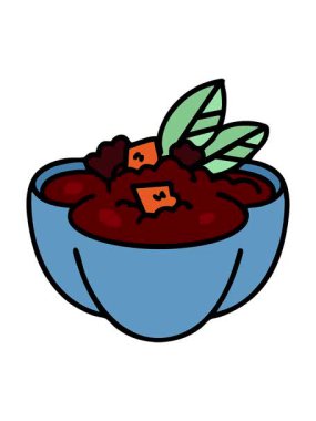 Geleneksel sıcak Brezilya feijoada güvecinin neon ışık efekti çizimi