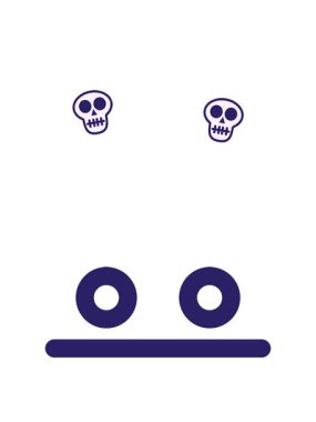 etkilenmemiş boş yüz simgesinin dönen kafatası animasyonu