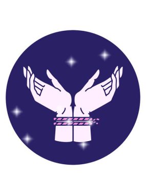 Bir çift bağlanmış elin ışıltı etkisi